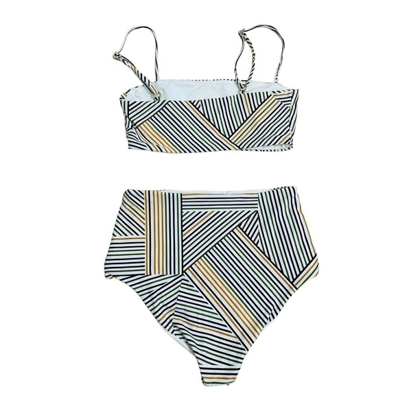 L*space Bikini Portia Striped Retro Seamless Beach Summer Abstract Extra Small - Picture 3 of 7